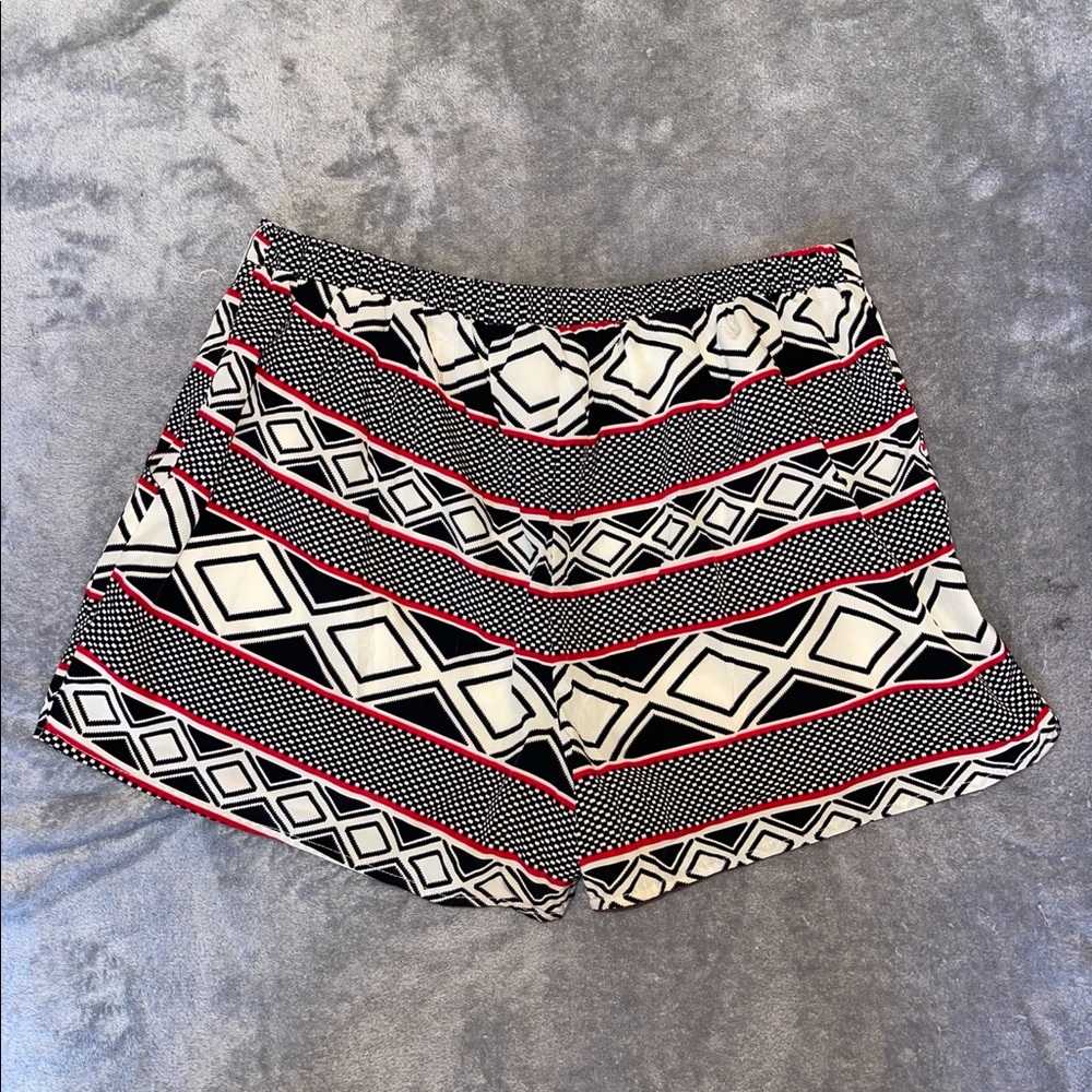 Red, white and black shorts